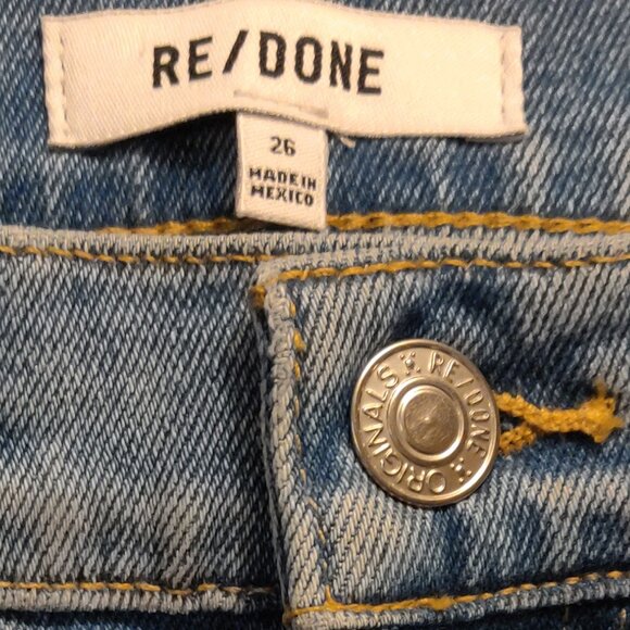 Re/Done 70's Stove Pipe High Rise Button Fly Jeans SIZE 26 - Picture 3 of 8